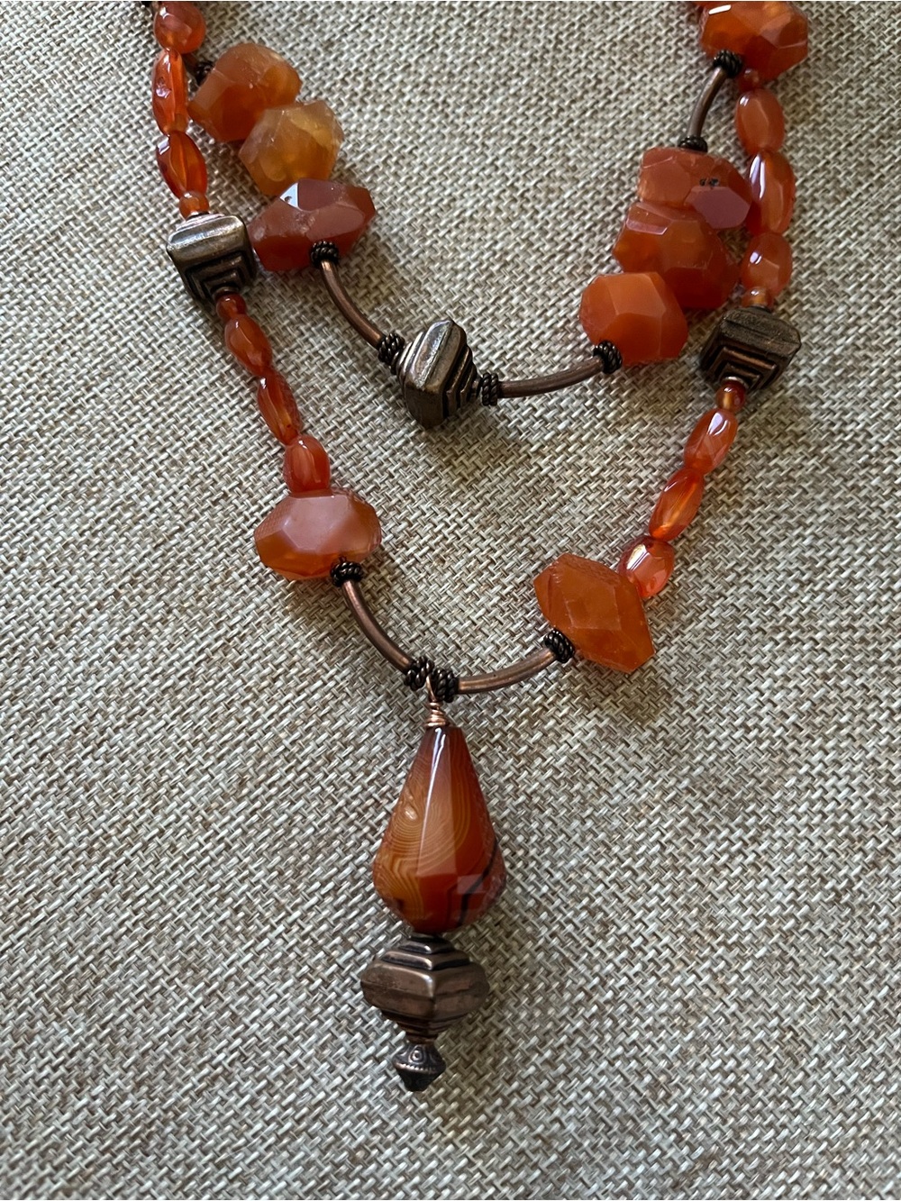 Handcrafted Carnelian Stone Necklace - Women Jewelry - Picture 3 of 7